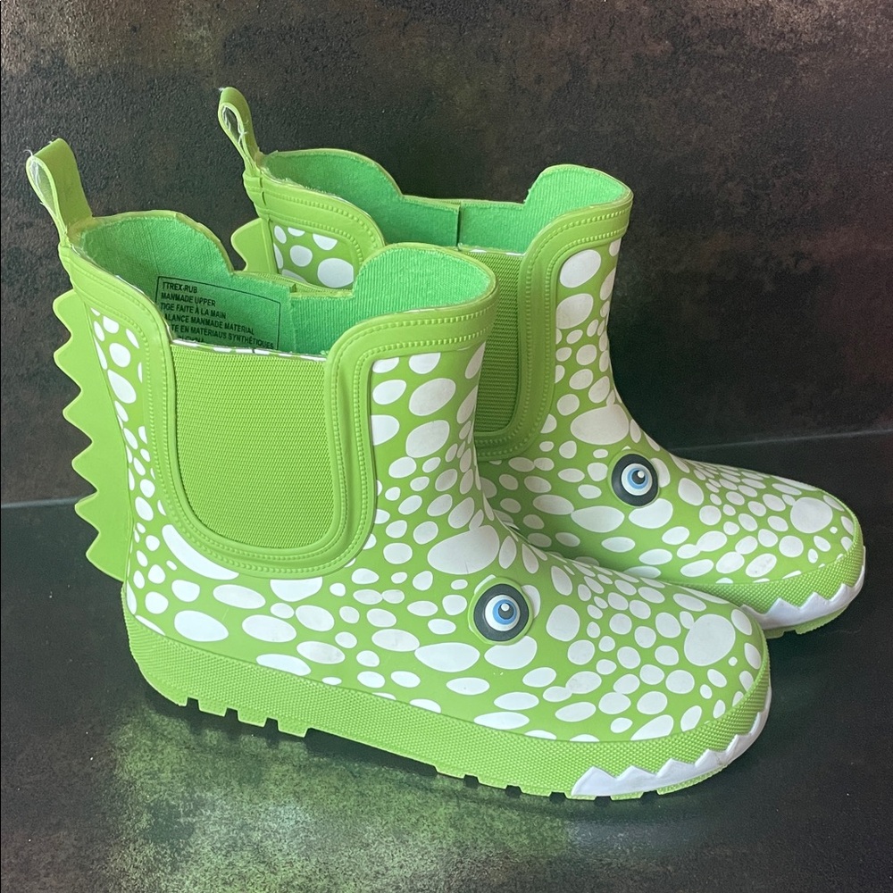 Tucker and Tate Crocodile Green Waterproof Rain Boots size 13